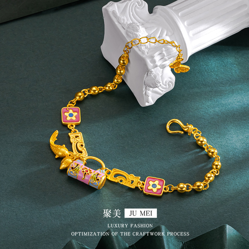 24K AU999 Gold 'Blossom Lock & - Photography Yellow 评论和价格