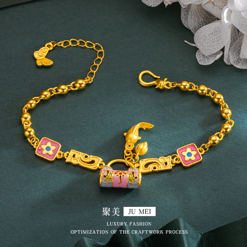 24K AU999 Gold 'Blossom Lock & - Photography Yellow 评论和价格