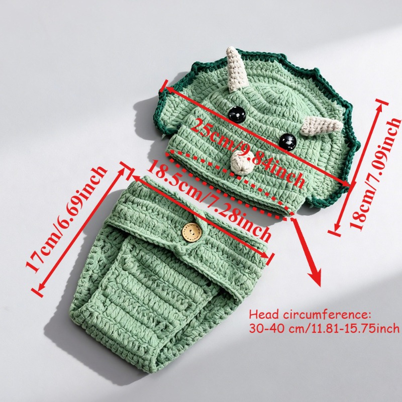 2pcs Crochet Dinosaur Newborn  - Photography Outfits 评论和价格