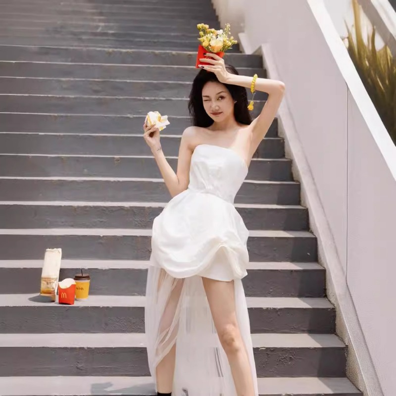 French White Strapless Morning - Photography Outdoor 评论和价格
