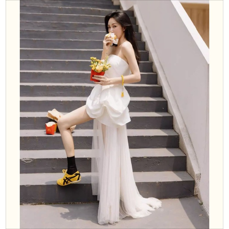 French White Strapless Morning - Photography Outdoor 评论和价格
