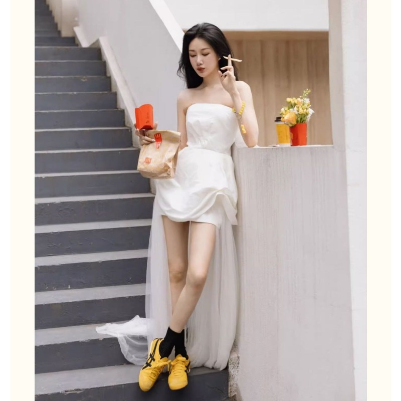 French White Strapless Morning - Photography Outdoor 评论和价格