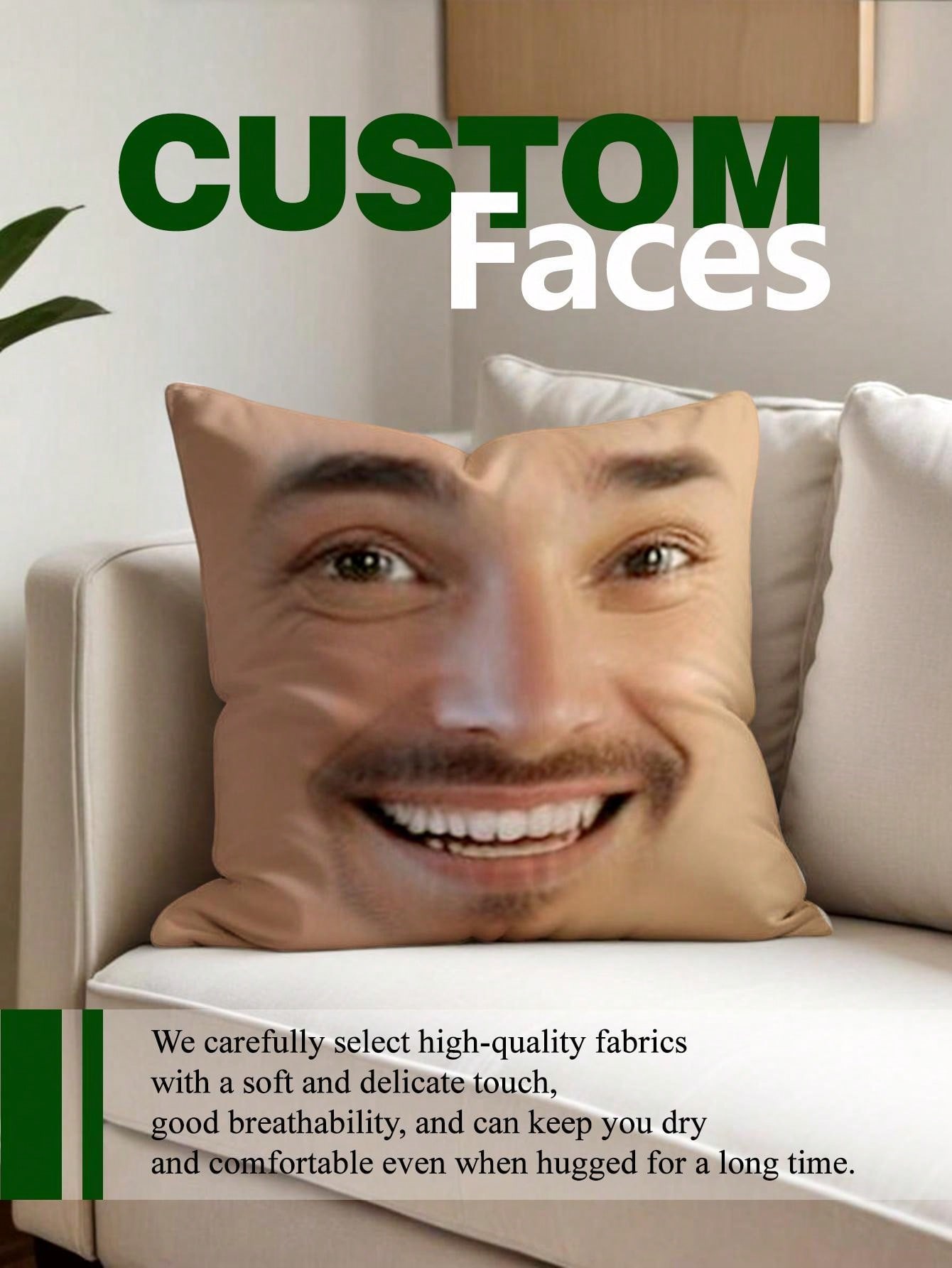 1pc Custom Face Square Pillow  - Photography Ideas 评论和价格