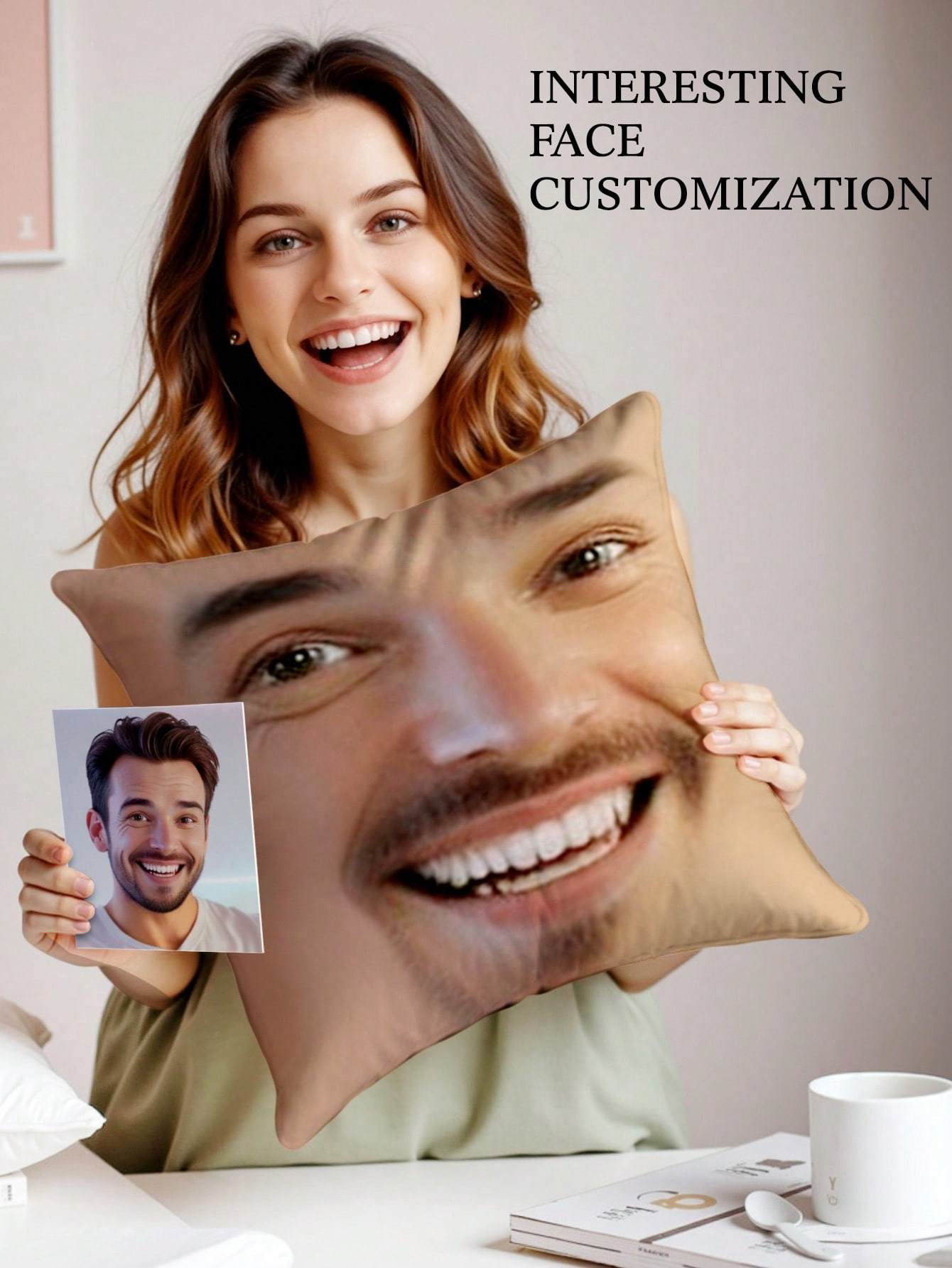 1pc Custom Face Square Pillow  - Photography Ideas 评论和价格