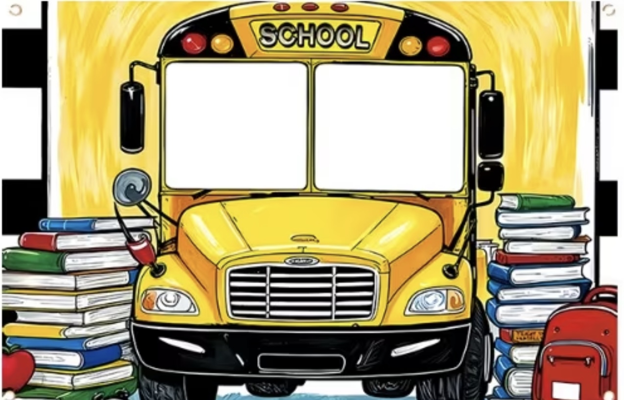Yellow School Bus Selfie Frame - Photography Yellow 评论和价格