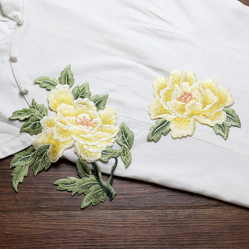 1 Pair Red Pink Yellow Embroid - Photography Yellow 评论和价格