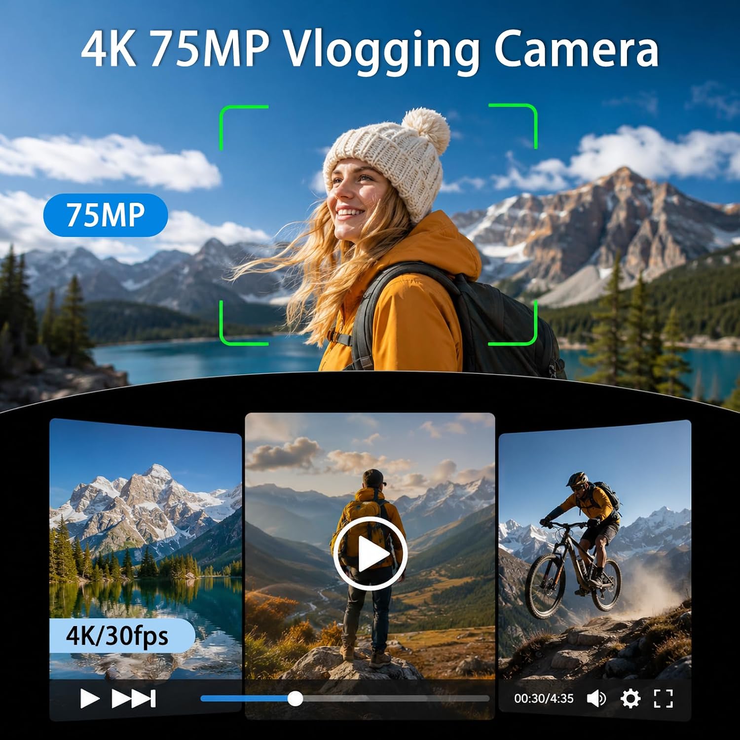 4K Handheld Gimbal Vlogging Ca - Photography Grid 评论和价格