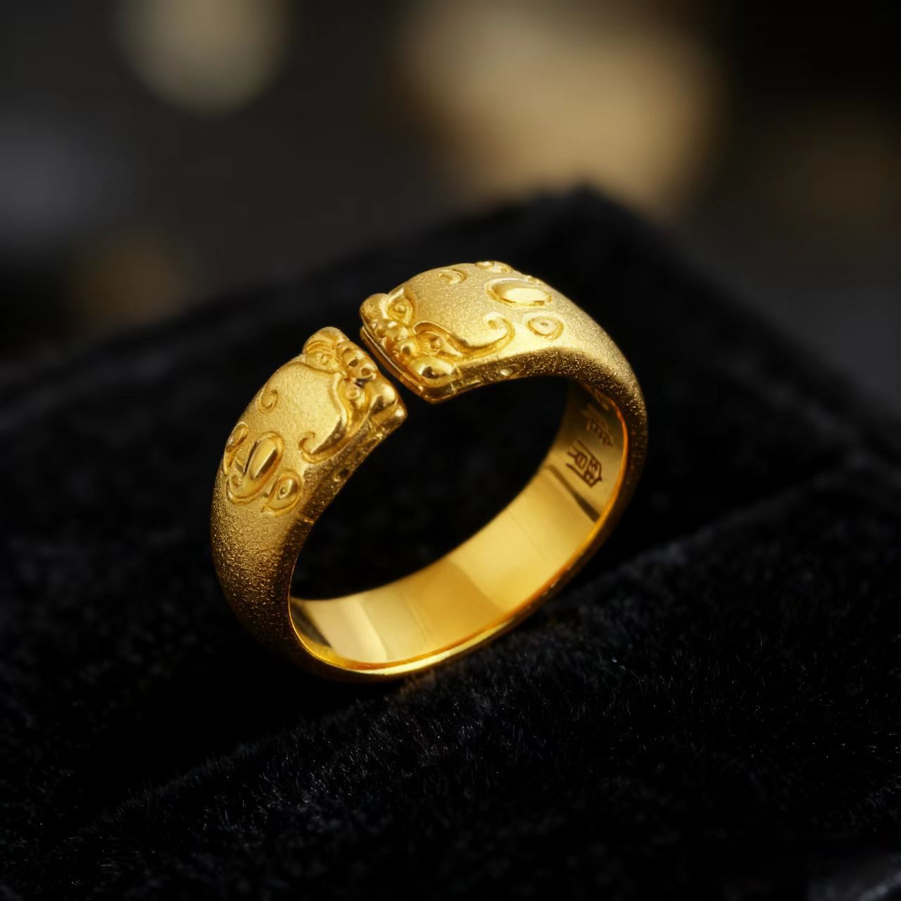 Pixiu Open Ring Couple's 24K G - Photography Yellow 评论和价格
