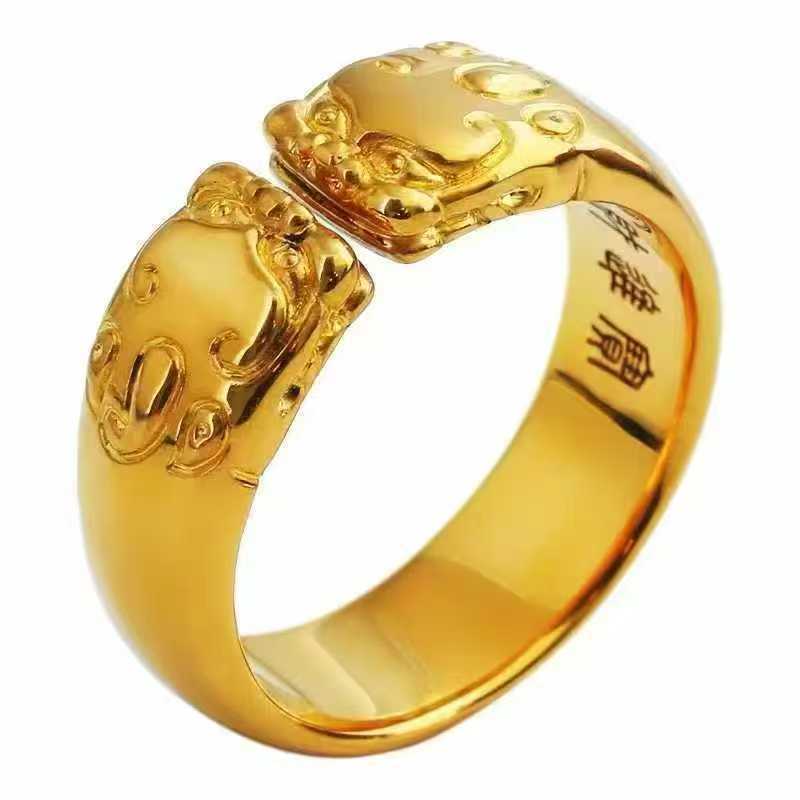 Pixiu Open Ring Couple's 24K G - Photography Yellow 评论和价格