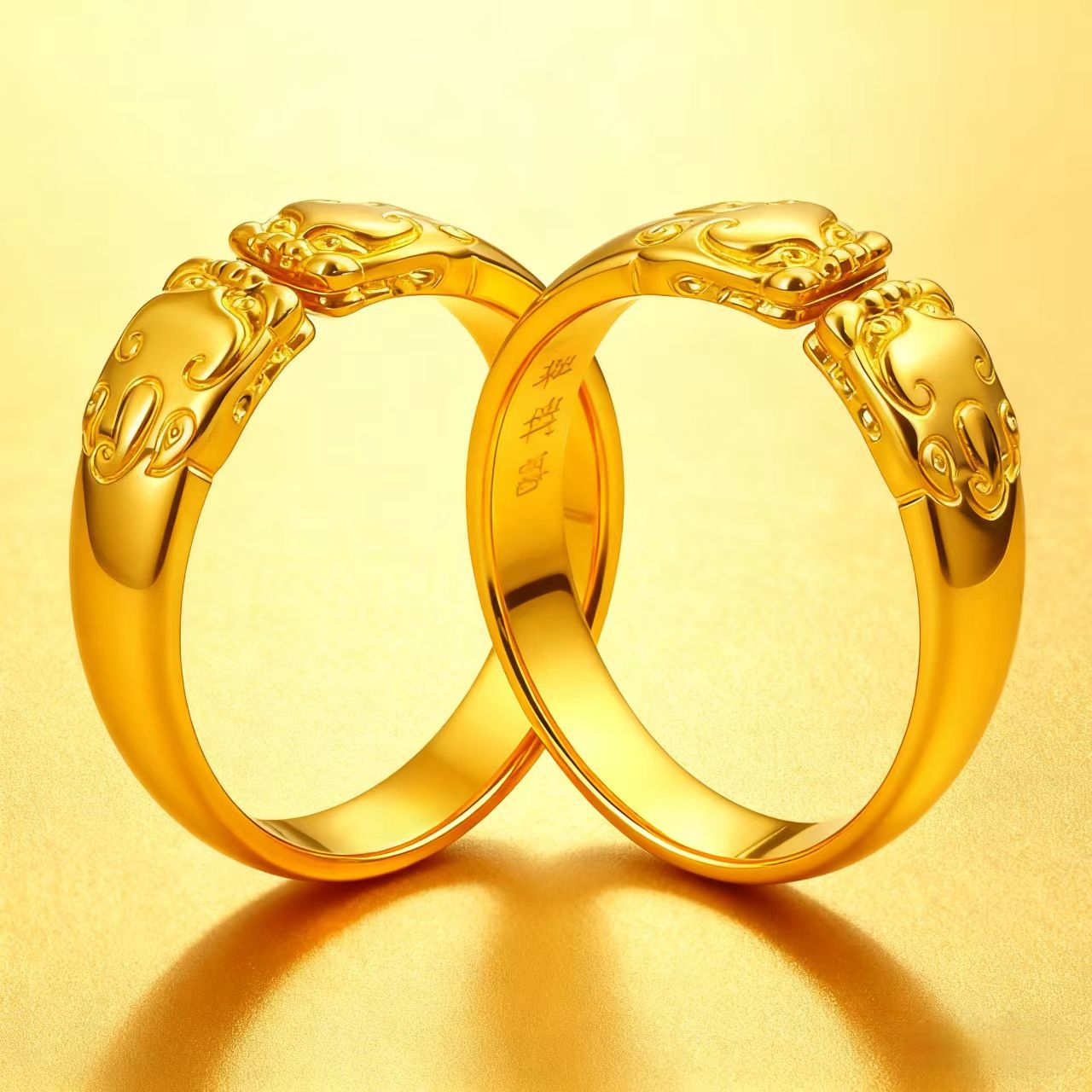 Pixiu Open Ring Couple's 24K G - Photography Yellow 评论和价格