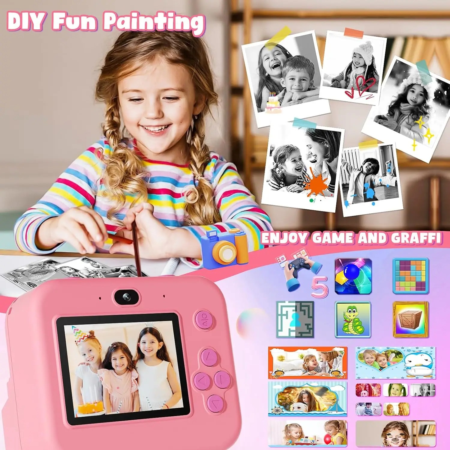 newInstant Print Camera With 3 - Photography And Videography 评论和价格
