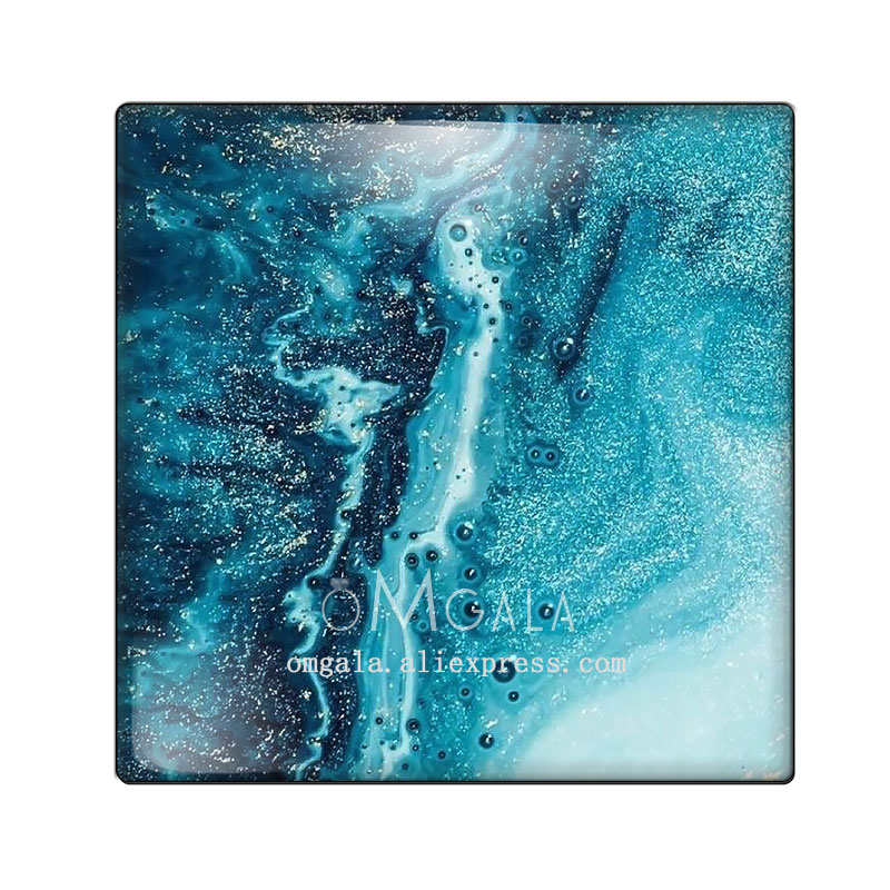 Watercolor glass cabochon Blue - Photography Yellow 评论和价格